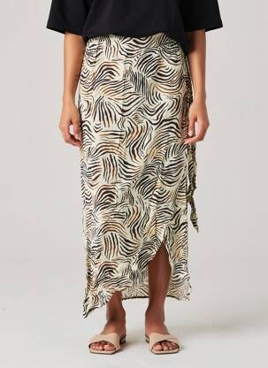 Ilgas sijonas fantazijos raštas bežinis AWARE BY VERO MODA moteris