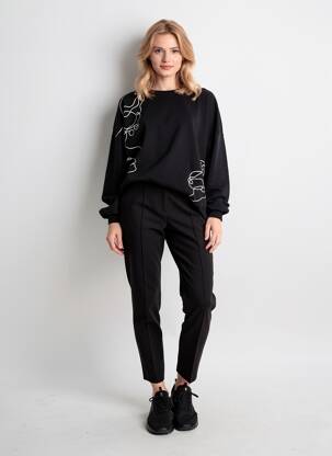 Mikroskopas siuvinėjimas ilgos rankovės juodas VERO MODA moteris