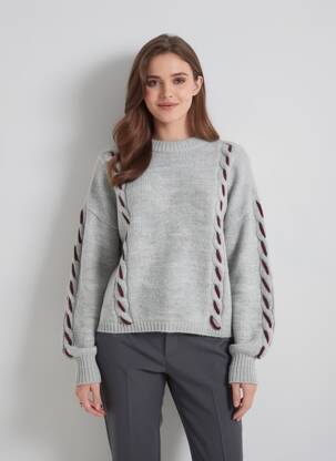 Megztinis apatinė dalis siaura ilgos rankovės pilka VERO MODA moteris