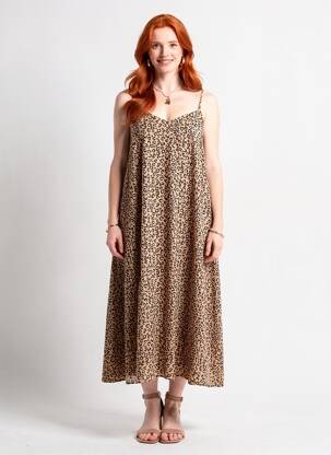 Pusilgių suknelė plonos dirželiai rudas VERO MODA moteris