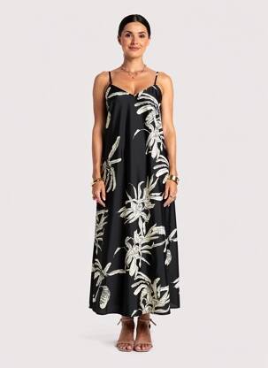 Pusilgių suknelė col v plonos dirželiai juodas AWARE BY VERO MODA moteris