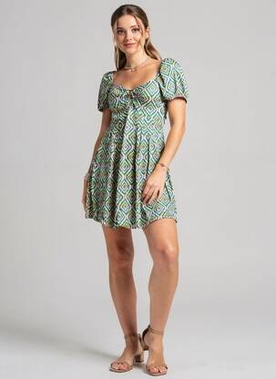 Trumpa suknelė trumpas rankovės trumpas rankovės žalias VERO MODA moteris