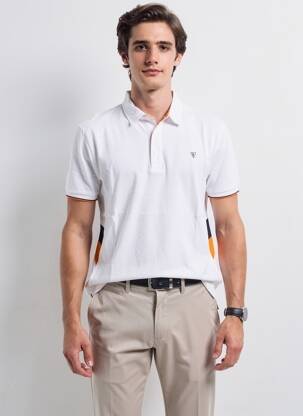 Polo jersey audinys trumpas rankovės baltas CAMBERABERO vyras