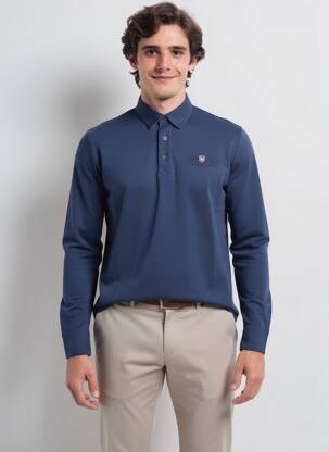 Polo ilgos rankovės ilgos rankovės mėlyna CAMBERABERO vyras