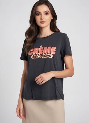 T-marškinys floqué serigrafija trumpas rankovės juodas VERO MODA moteris