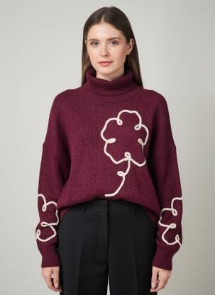 Megztinis su aukštu kaklu ilgos rankovės ilgos rankovės violetinis VERO MODA moteris