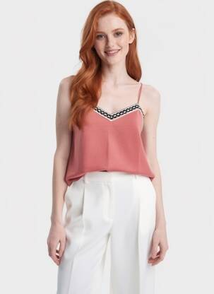 Viršūnė jersey audinys plonos dirželiai rožinė VERO MODA moteris