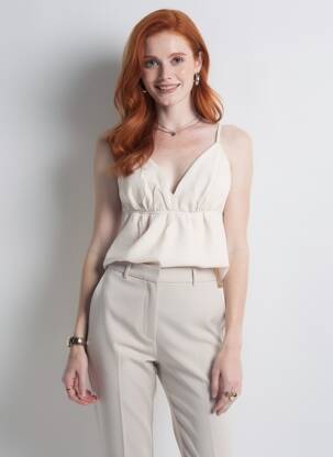 Viršūnė tamprumas plonos dirželiai bežinis VERO MODA moteris
