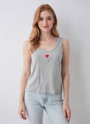 Viršūnė tamprumas be rankų pilka VERO MODA moteris
