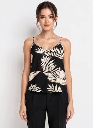 Viršūnė fantazijos raštas plonos dirželiai juodas VERO MODA moteris