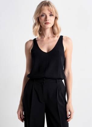 Viršūnė tamprumas be rankų juodas VERO MODA moteris