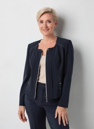 Kasdienis švarkas tiesi kirpimas mėlyna CHRISTINE LAURE moteris
