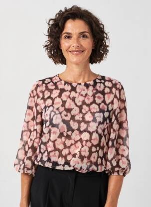 Bluzonai lengva ir skaidri 3/4 rankovės rožinė JULIE GUERLANDE moteris