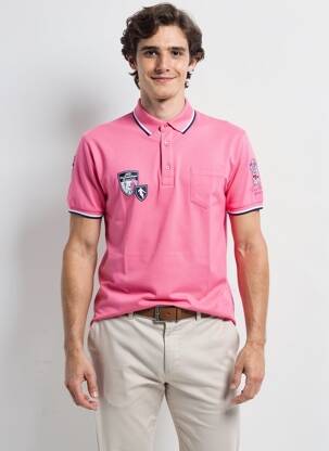Polo jersey audinys trumpas rankovės rožinė CAMBERABERO vyras