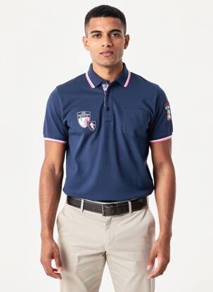 Polo jersey audinys trumpas rankovės mėlyna CAMBERABERO vyras