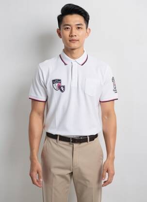 Polo jersey audinys trumpas rankovės baltas CAMBERABERO vyras