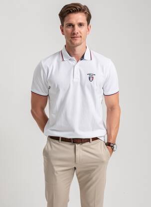 Polo jersey audinys trumpas rankovės baltas CAMBERABERO vyras