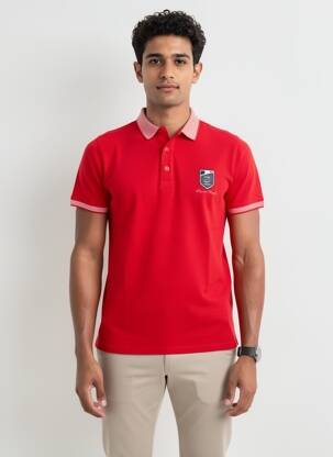 Polo jersey audinys trumpas rankovės raudona CAMBERABERO vyras