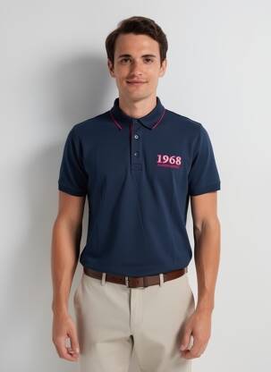 Polo jersey audinys trumpas rankovės mėlyna CAMBERABERO vyras