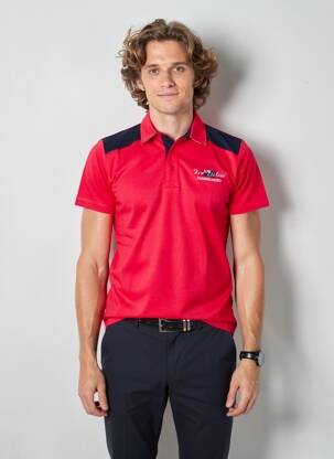Polo jersey audinys trumpas rankovės raudona CAMBERABERO vyras