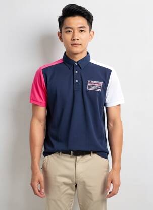 Polo jersey audinys trumpas rankovės mėlyna CAMBERABERO vyras