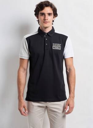 Polo jersey audinys trumpas rankovės juodas CAMBERABERO vyras