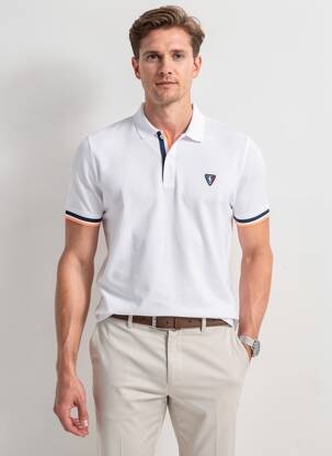 Polo tiesi kirpimas trumpas rankovės baltas CAMBERABERO vyras