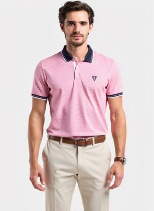 Polo tiesi kirpimas trumpas rankovės rožinė CAMBERABERO vyras