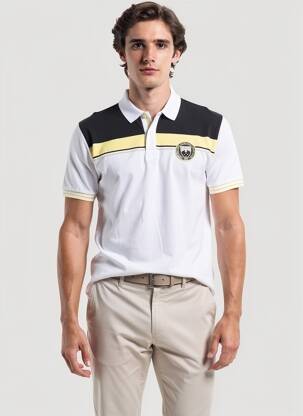 Polo jersey audinys trumpas rankovės baltas CAMBERABERO vyras