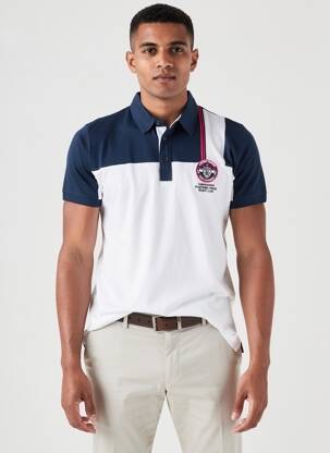 Polo jersey audinys trumpas rankovės baltas CAMBERABERO vyras