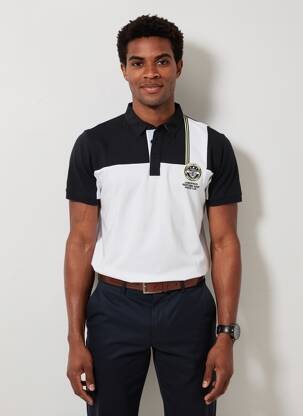 Polo jersey audinys trumpas rankovės juodas CAMBERABERO vyras