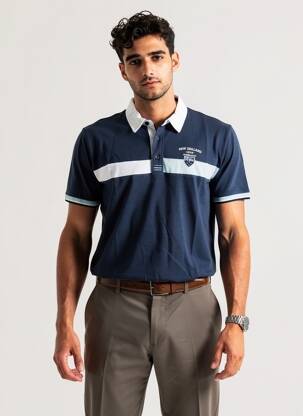 Polo jersey audinys trumpas rankovės mėlyna CAMBERABERO vyras