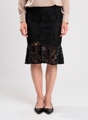Pusilgis sijonas išplatėjusi kirpimas juodas HF WOMAN COLLECTION moteris