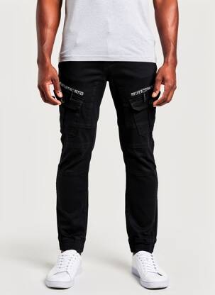 Kargo kelnė kišenės juodas LEEYO JEANS vyras