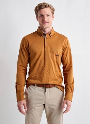 Polo ilgos rankovės ilgos rankovės oranžinė THE SURFCAR vyras