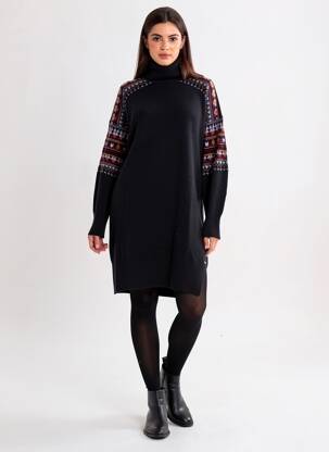 Megztinė suknelė apatinė dalis siaura ilgos rankovės juodas SCOTCH & SODA moteris
