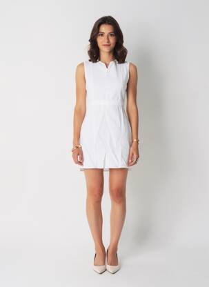 Trumpa suknelė be rankų be rankų baltas DENIM &DRESS moteris
