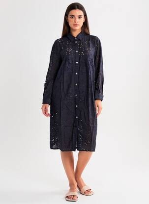 Pusilgių suknelė ilgos rankovės ilgos rankovės mėlyna COUTURIST moteris
