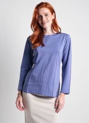 T-marškinys ilgos rankovės ilgos rankovės violetinis COUTURIST moteris