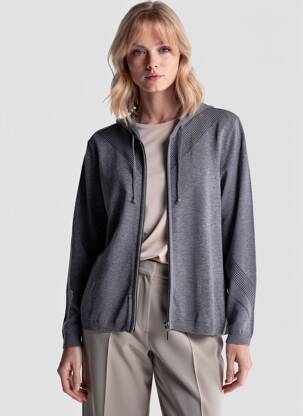 Ilgų rankovių liemenė apvalus kaklas pilka BREIZH ANGEL moteris