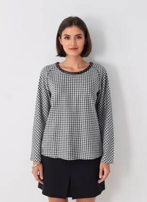Megztinis centrinė iškirptė ilgos rankovės juodas MAISON SCOTCH moteris