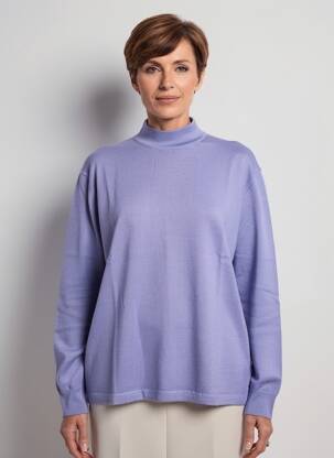 Megztinis centrinė iškirptė ilgos rankovės violetinis ELLEMME moteris