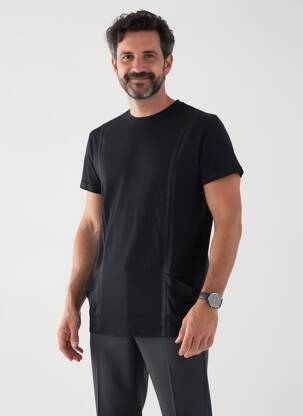 T-marškinys centrinė iškirptė trumpas rankovės juodas THE NEW DESIGNERS ! vyras