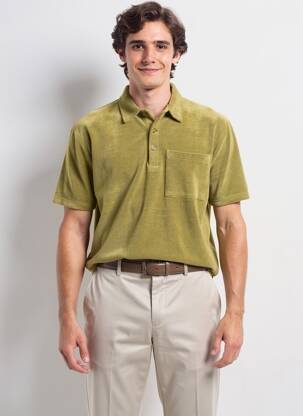 Polo jersey audinys trumpas rankovės žalias IRON AND RESIN vyras