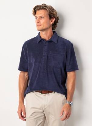 Polo jersey audinys trumpas rankovės mėlyna IRON AND RESIN vyras