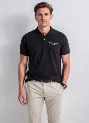 Polo tamprumas trumpas rankovės juodas TOMMY HILFIGER vyras