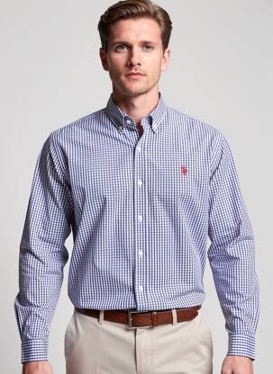 Ilgomis rankovėmis marškinys centrinė iškirptė mėlyna U.S. POLO ASSN vyras