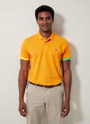 Polo tamprumas trumpas rankovės oranžinė U.S. POLO ASSN vyras