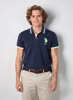 Polo tamprumas trumpas rankovės mėlyna U.S. POLO ASSN vyras