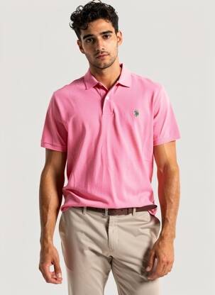 Polo tamprumas trumpas rankovės rožinė U.S. POLO ASSN vyras